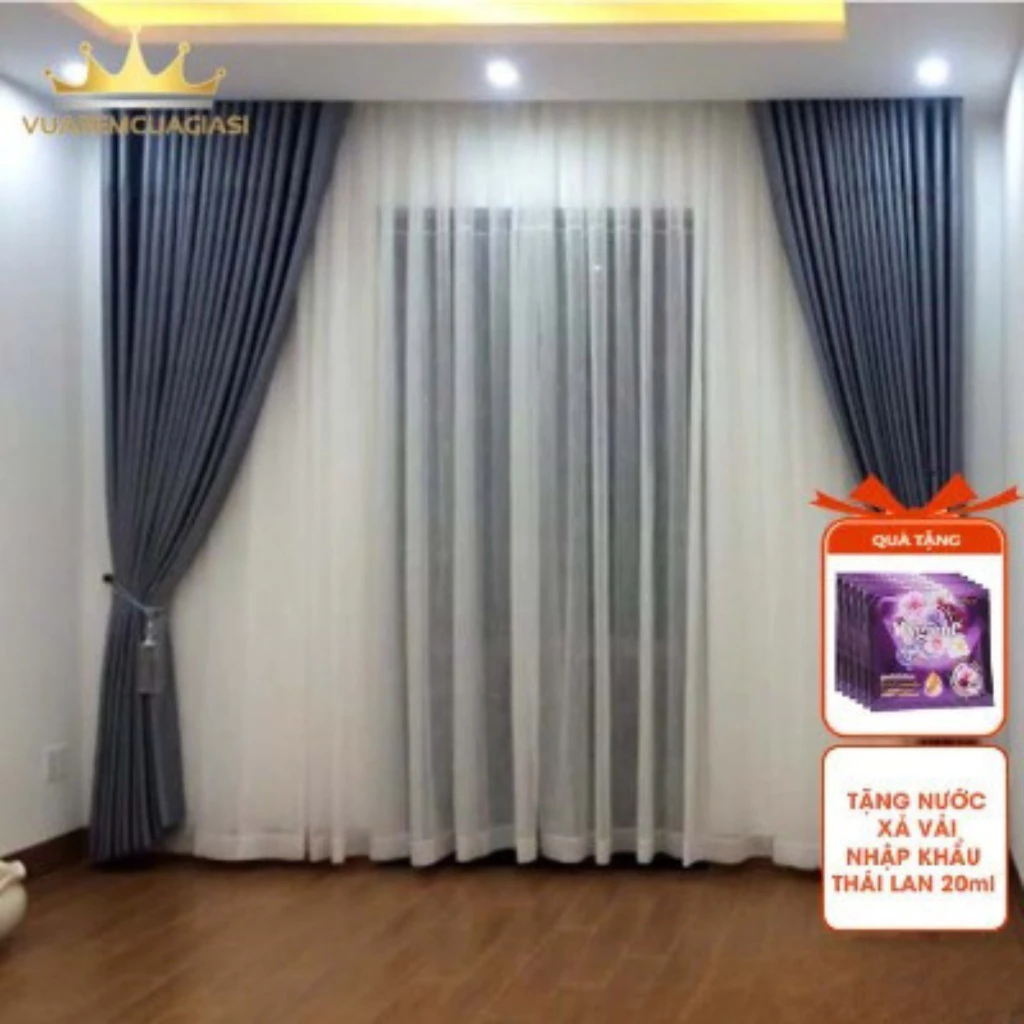 Rèm cửa sổ chính lớn rộng 4m, chiều cao tùy chọn cho cửa chính, ngăn phòng che gác trọ vuaremgiasi