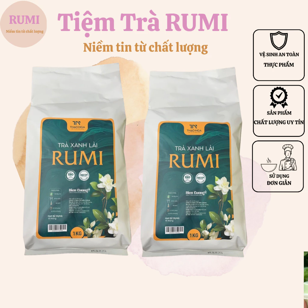 Trà xanh nhài RUMI,Trà nhài,trà lài, ( GÓI 1KG)
