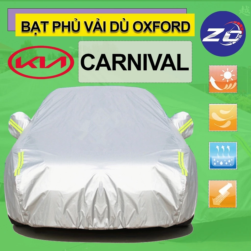 Bạt trùm xe ô tô 7 chỗ Kia Carnival vải dù oxford cao cấp, áo trùm che phủ xe hơi, bạc phủ xe ô tô chống nóng,mưa,