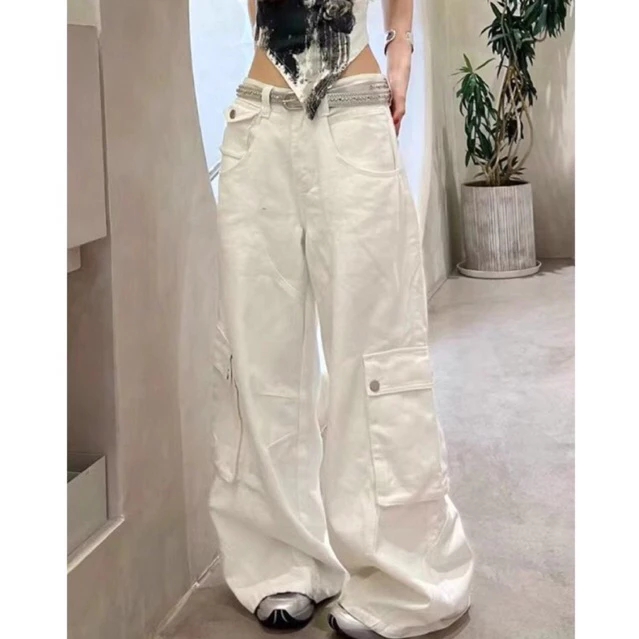 QUẦN Jean Ống Rộng TÚI TRẮNG PHONG CÁCH HÀN QUỐC HÀNG QC 6880