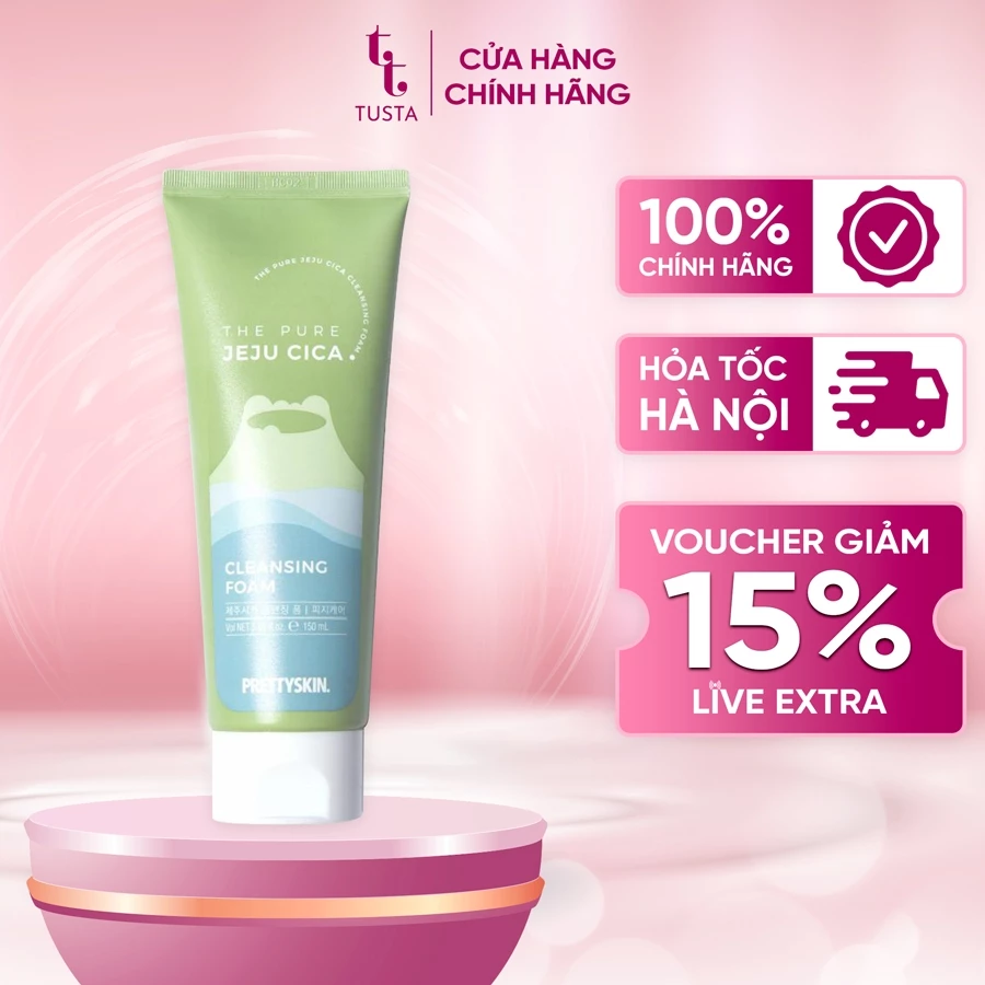 Sữa rửa mặt chiết xuất rau má jeji cica Pretty Skin (150ml)