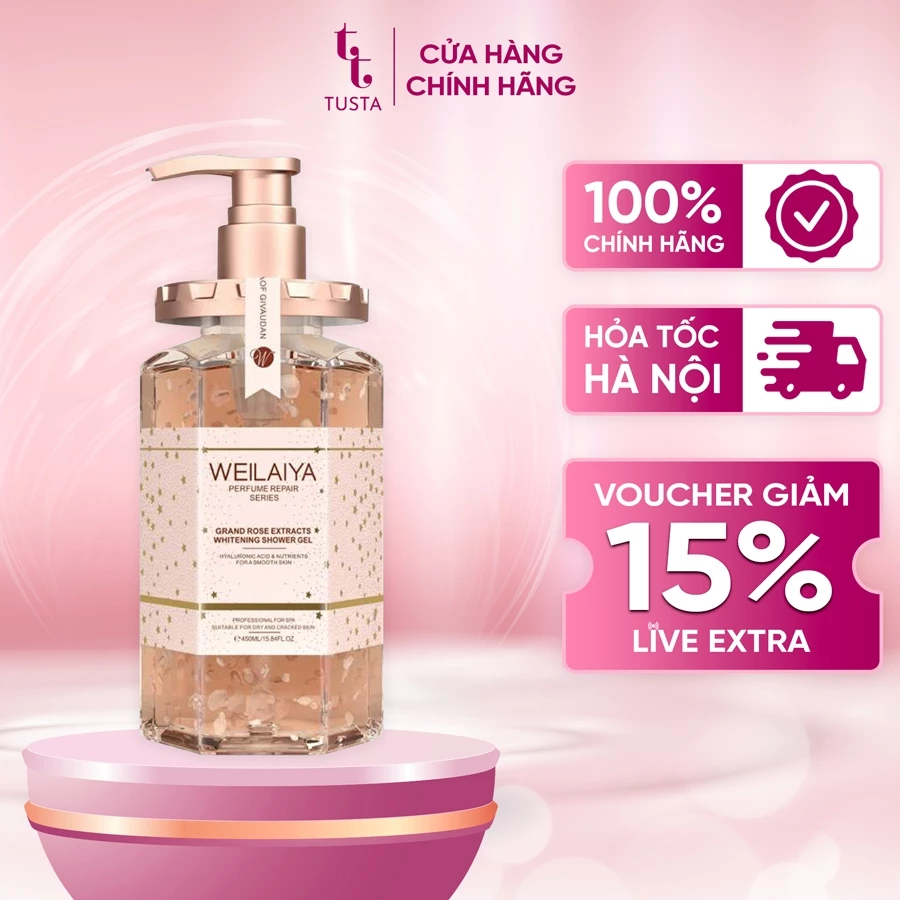 Sữa tắm Weilaiya hoa hồng Damask 450ml