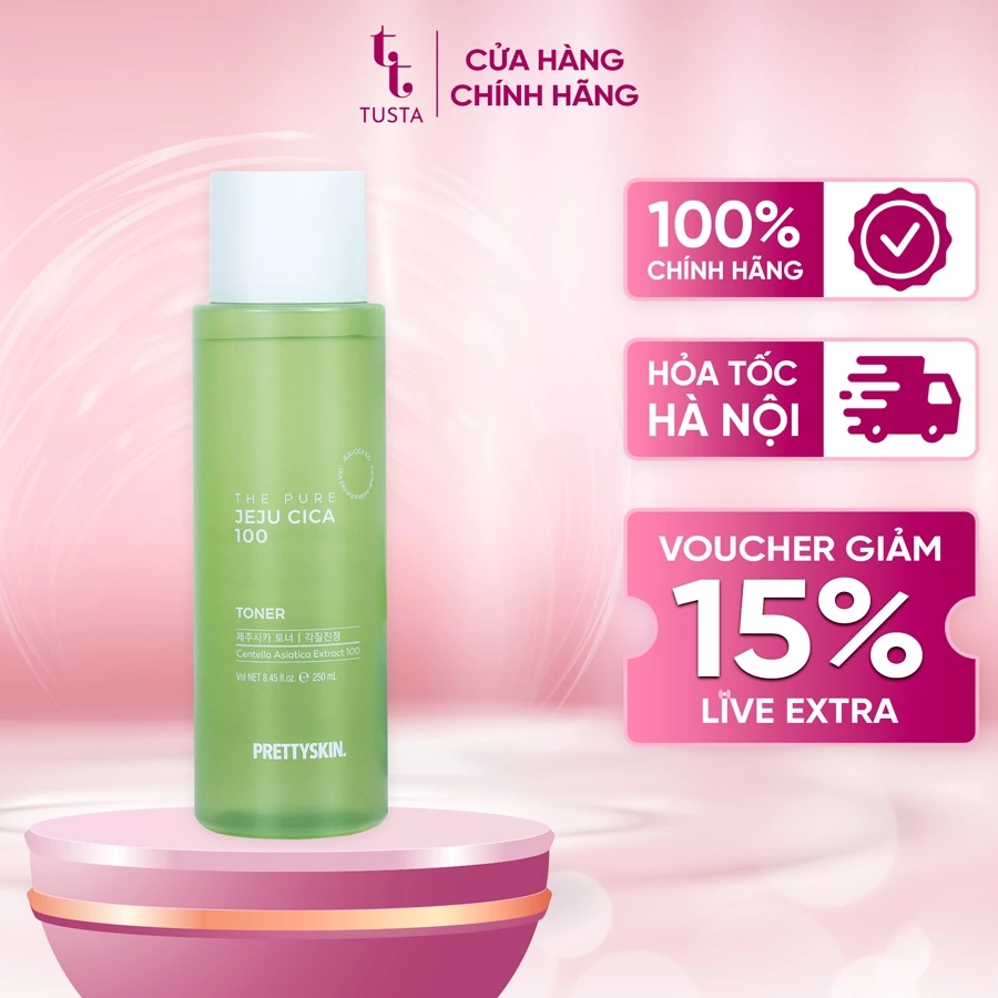 Nước hoa hồng rau má jeju cica Pretty Skin (250ml)
