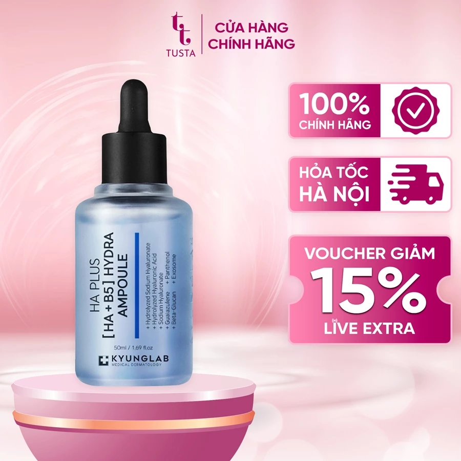 Serum Kyung Lab HA + B5 Hydra Ampoule 50ml dưỡng ẩm và làm căng bóng da tức thì