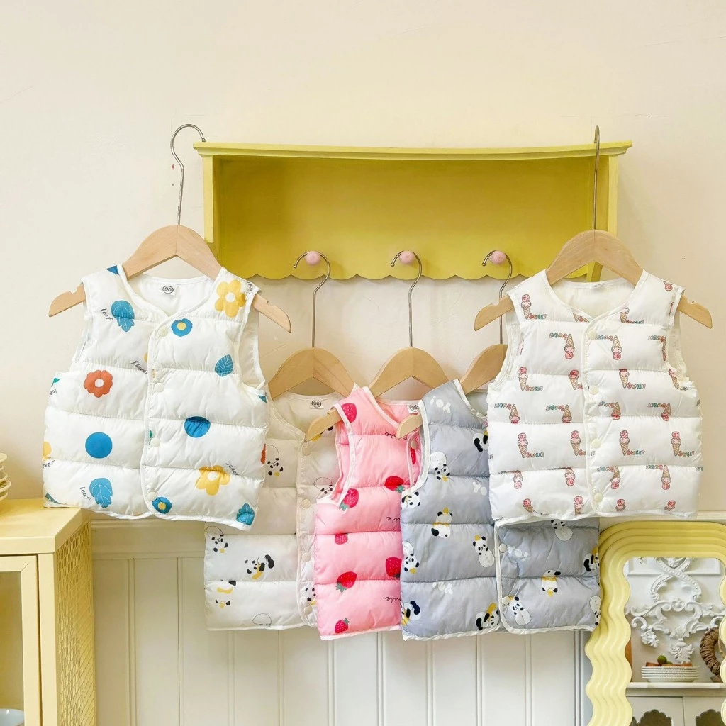 Áo khoác, áo gile phao siêu nhẹ hàng Quảng Châu cao cấp cho bé 9-21 kg