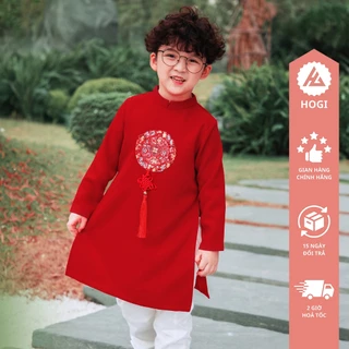 (9-45kg) Áo dài bé trai, áo dài cách tân cho bé size đại, áo dài trẻ em mẫu ốp trước ngực - Hogi Clothing
