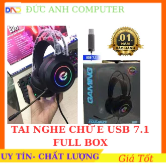 <FULL VAT> Tai nghe chụp tai Gaming- Tai nghe chữ e có mic Jack cắm USB âm thanh 7.1, BH 1 NĂM