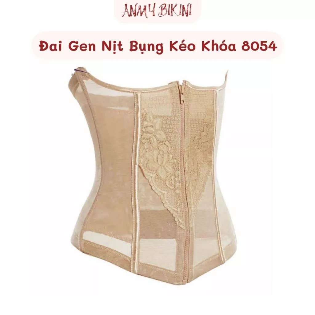 Đai Gen Nịt Bụng Kéo Khóa 2 Lớp Lỗ Thoáng Khí Không Cộm Định Hình Vòng 2 Giảm Mỡ Siết Eo - Ghen 8054