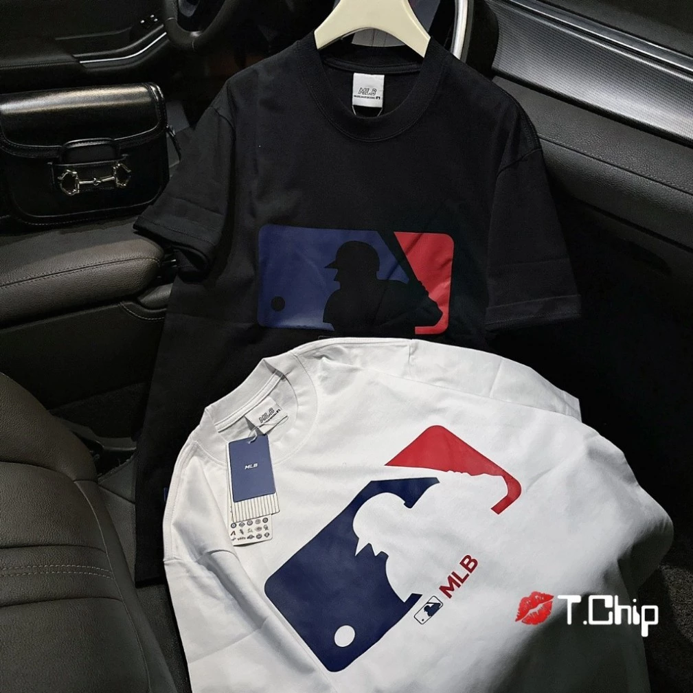 Áo Thun M.L.B Form Rộng Tay Lỡ In Logo M.L.B Vải Cotton Dày Mịn Không Xù , Áo Phông Tay Lỡ Unisex Nam Nữ