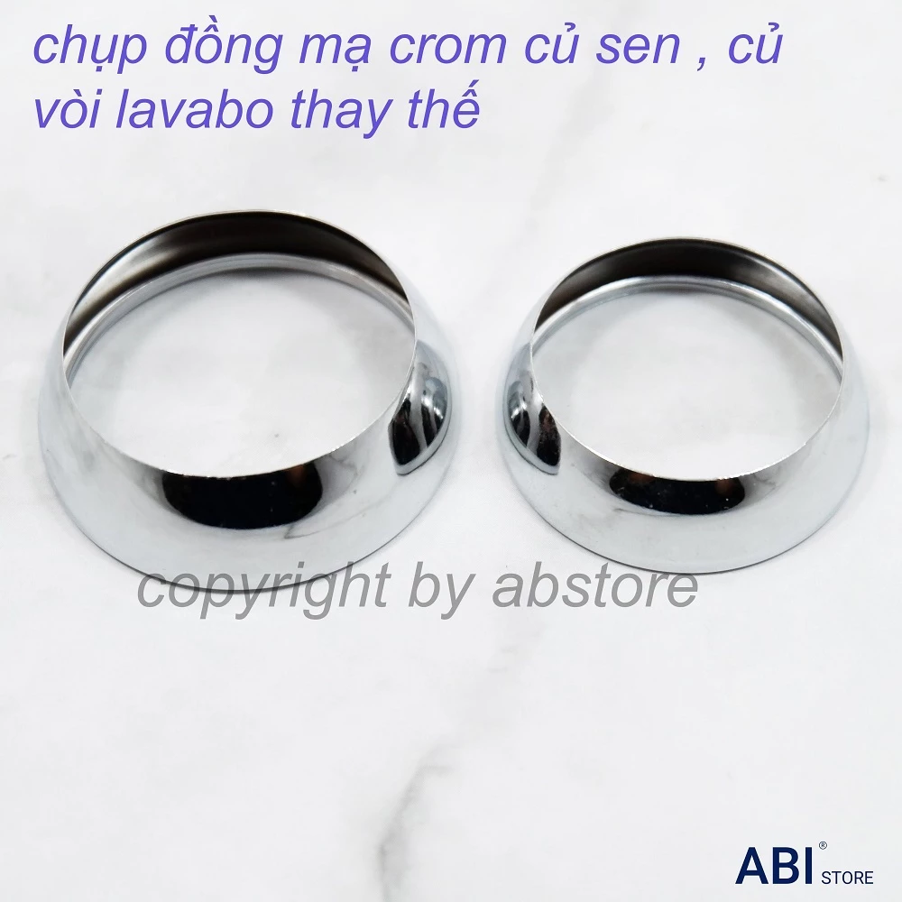combo 2 Chụp đồng mạ crome cho óc sen vòi loại đường kính 35mm và 40mm hàng đẹp giá rẻ