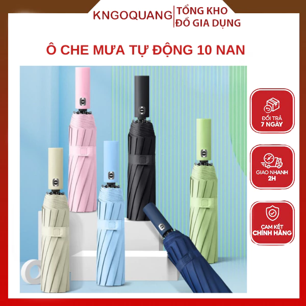 Ô che mưa che nắng 10 nan siêu to đường kính 116cm, dù gấp gọn 2 lớp tán rộng che được 2-3 người