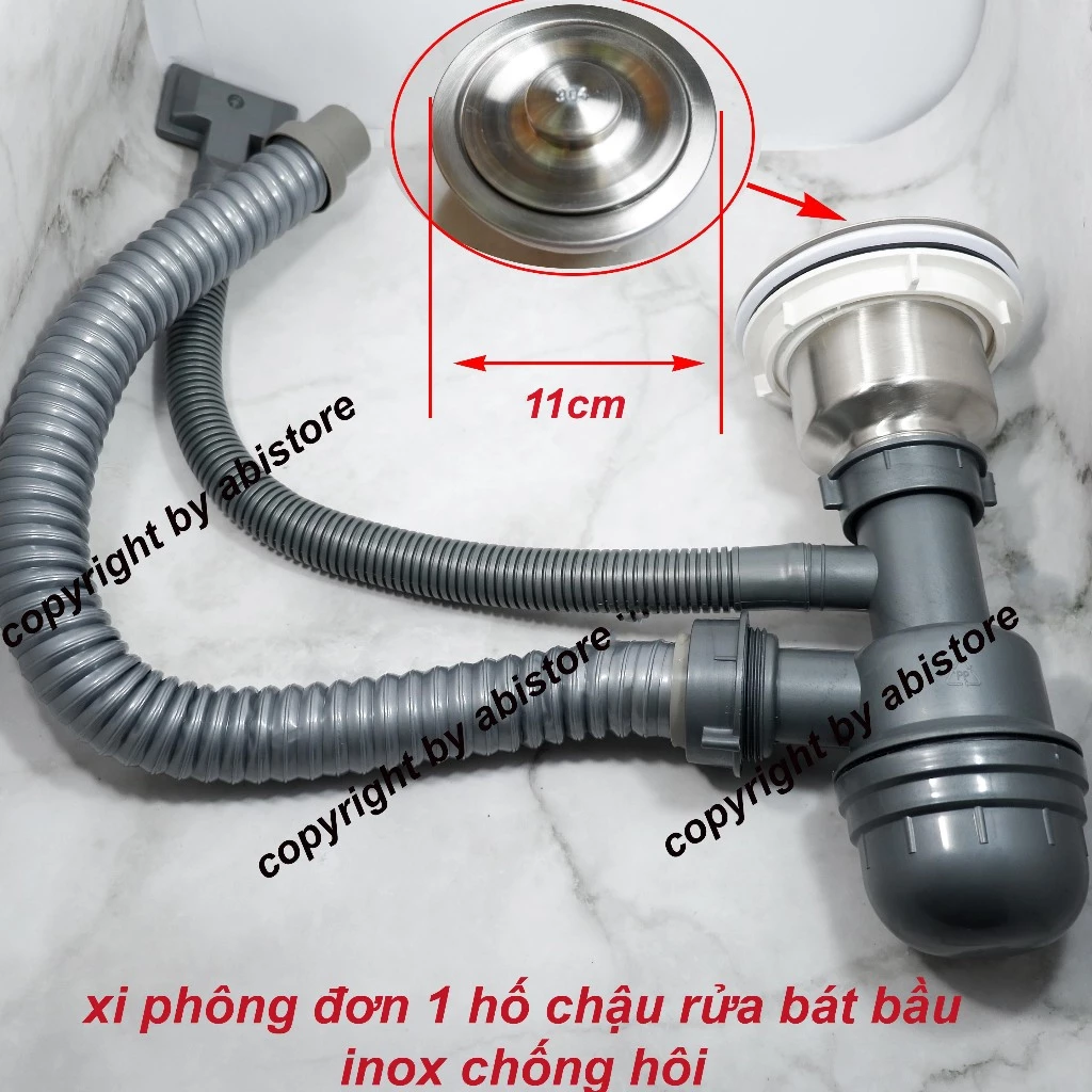 XI PHÔNG ỐNG XẢ CHẬU RỬA BÁT 1 HỐ BẦU INOX GIÁ RẺ