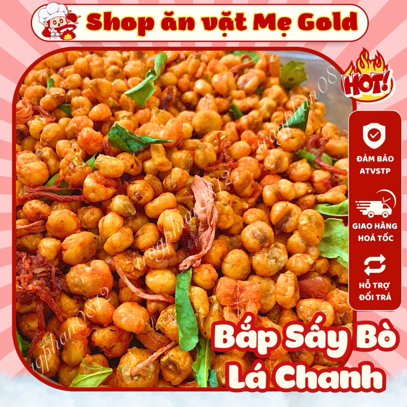 Bắp sấy khô bò lá chanh, ngô giòn xóc bò lá chanh (500g)