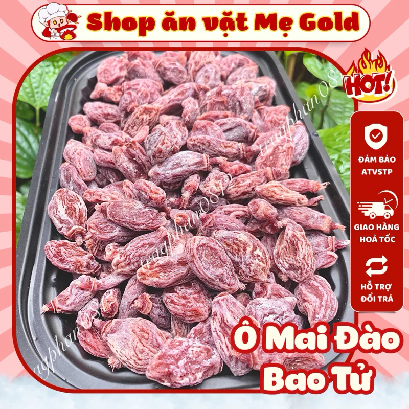 Ô mai đào xí muội, đào bao tử, đào hồng chua ngọt không hạt (500g)