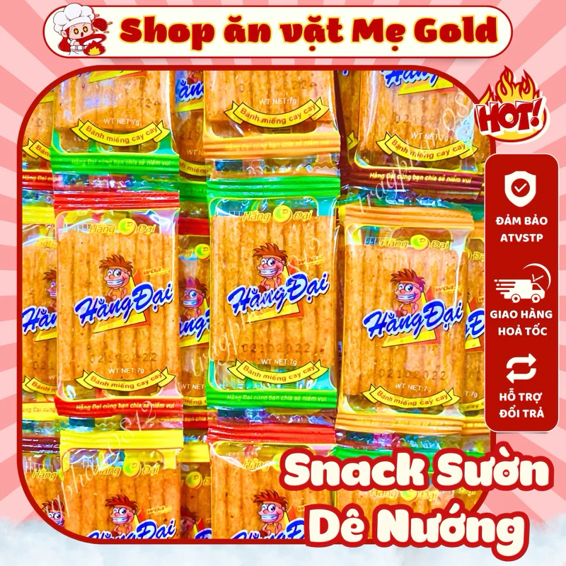 [Bịch 60 gói] Snack sườn dê nướng Hằng Đại, bim bim miếng cay cay mini, sỉ đồ ăn vặt cổng trường