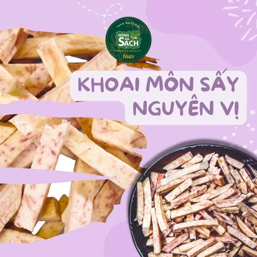 Khoai môn sấy giòn đặc sản Đà Lạt  Ăn vặt Nông Sản Sạch giòn tan trong miệng Khoai môn sấy nguyên vị
