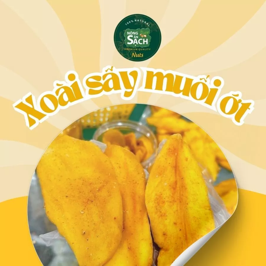 Xoài sấy dẻo muối ớt chua chua cay cay Nông Sản Sạch