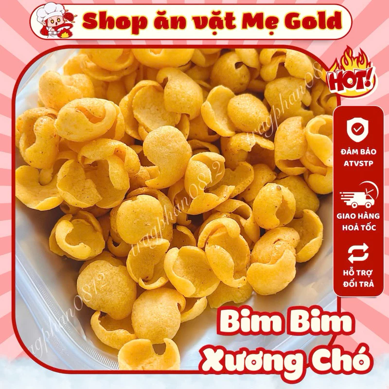 Bim bim xương chó siêu cay, snack hình xương chó tẩm vị giòn cay (khoai giòn giòn) (500g)