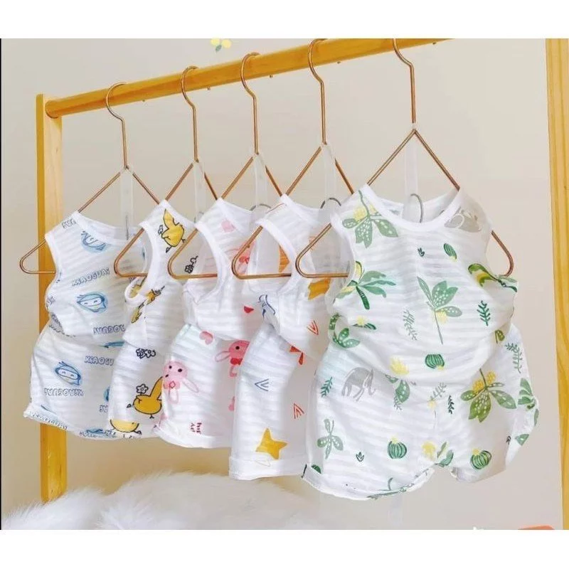 [Mã SKAMCLU8 giảm 10% cho đơn từ 100K] Bộ cộc tay, ba lỗ bé trai bé gái vải thông hơi QC loại 1 size 3-14kg....