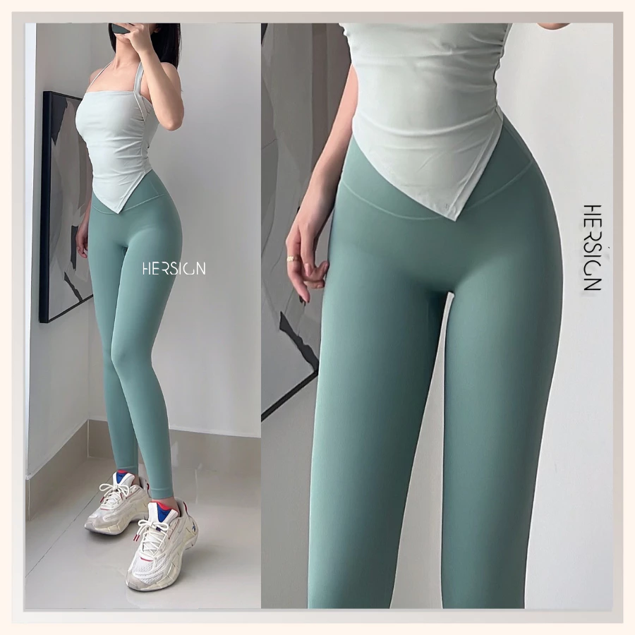 Quần tập yoga nữ thun trơn lì cao cấp quần legging tập gym nữ HERSIGN-LEGGING20 BST HERSIGN CORELYNE