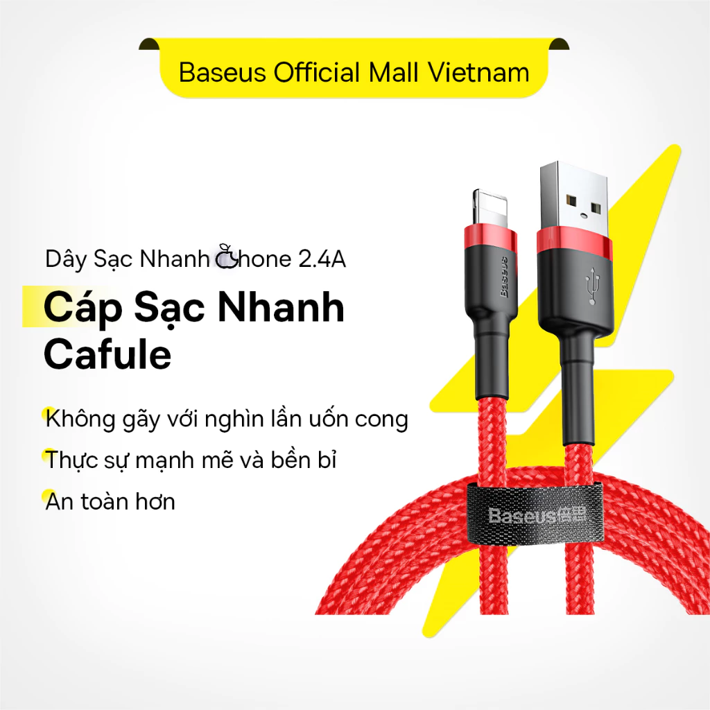 Cáp sạc và truyền dữ liệu Baseus cổng USB dành cho điện thoại Phone dài 2 mét