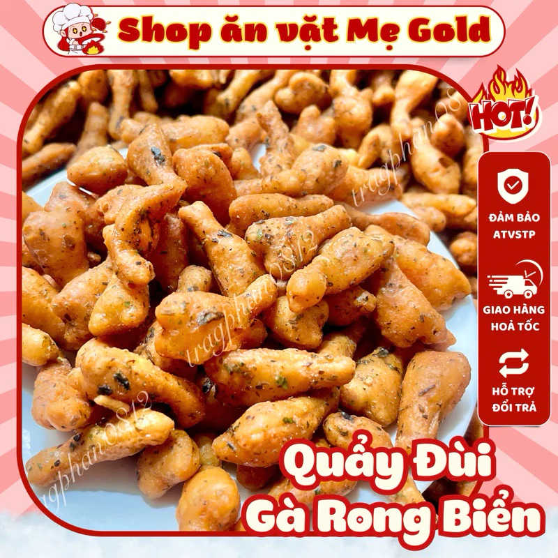 Đùi gà rong biển, snack quẩy đùi gà sấy rong biển mè đen (500g)