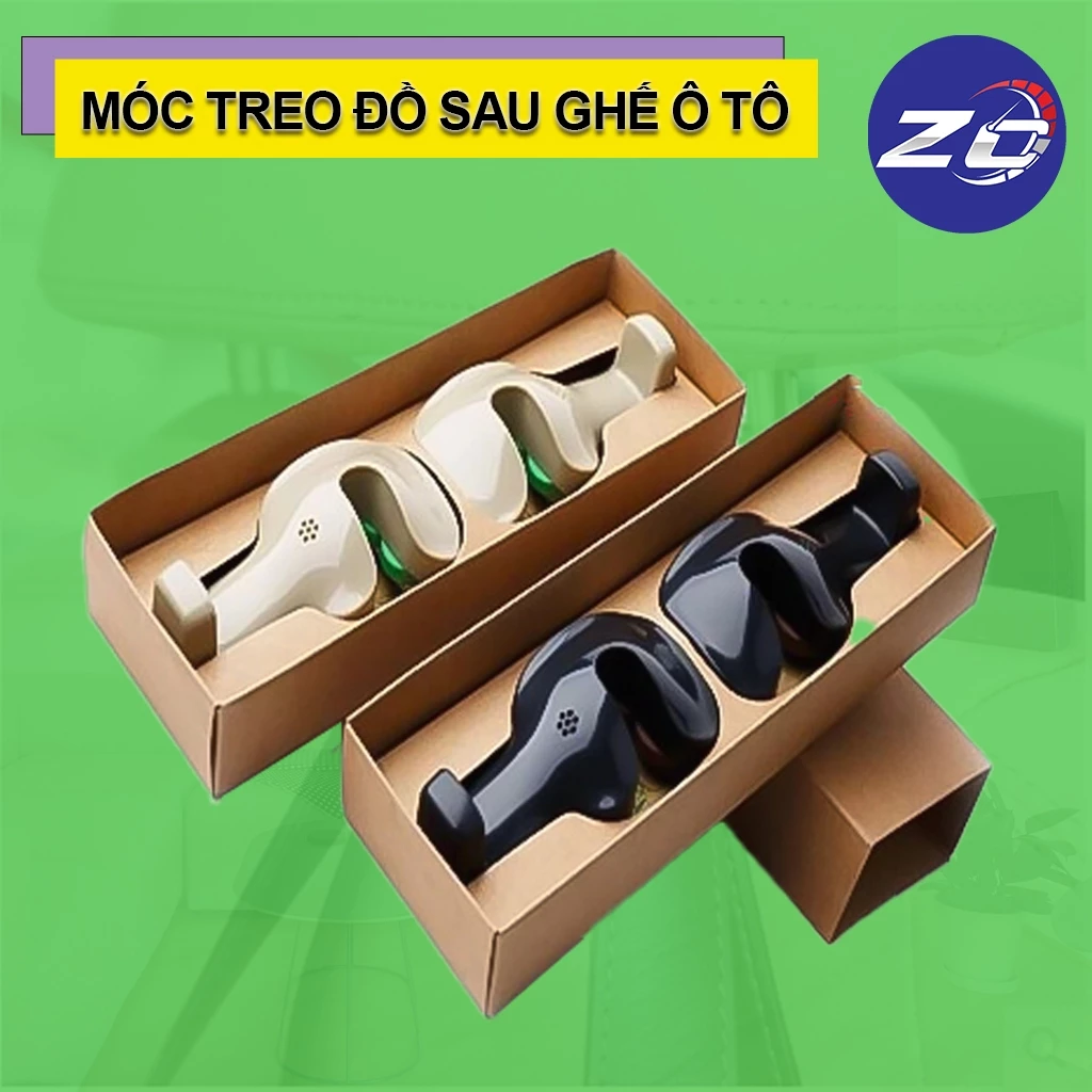 Móc treo đồ dùng, quần áo gắn sau ghế ô tô tiện lợi, bộ 2 chiếc móc treo sau ghế oto xe hơi đa năng