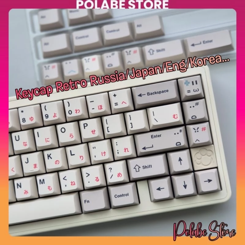 Tổng hợp Keycap Retro phong cách XMI Cherry profile keycap cổ điển Russia Japan bàn phím cơ Polabe Store