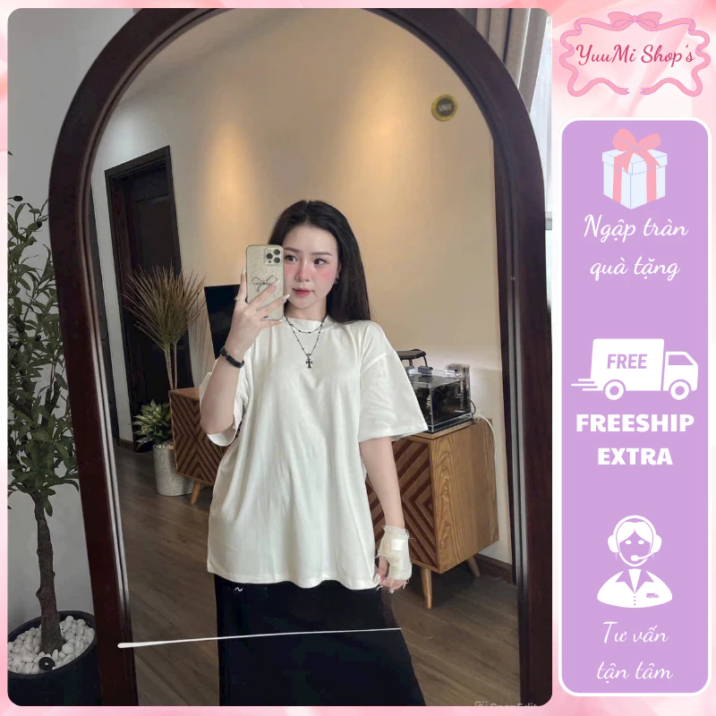 Set đồ nữ áo phông cổ tròn form rộng mix chân váy dáng dài đuôi cá D1833, đồ bộ nữ basic form chất siêu xinh YuuMi Style