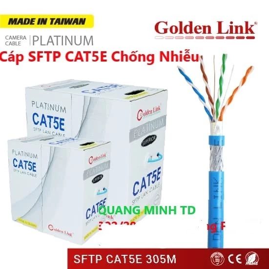 CÁP MẠNG GOLDEN LINK PLATINUM SFTP CAT 5E 305m ( Màu Xanh Dương)