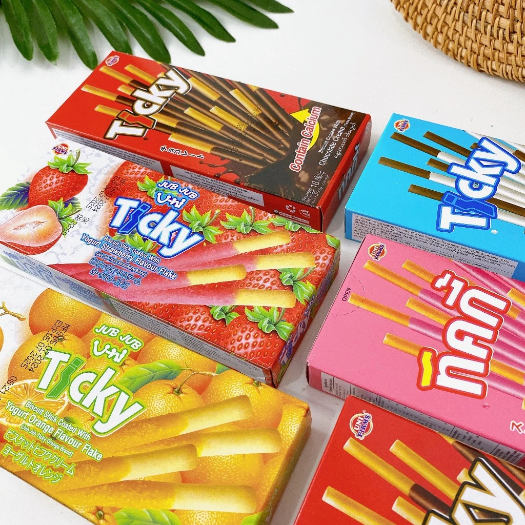 [COMBO 10 HỘP] Bánh Que Ticky Socola Sữa Thái Lan (hộp 20G/ 6que), đồ ăn vặt