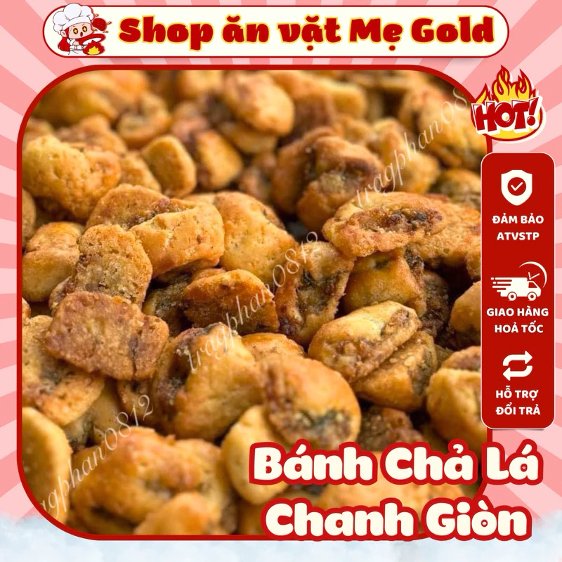 Bánh chả lá chanh lạp xưởng mỡ đường nướng giòn, bánh chả cổ truyền Hà Nội xưa (gói 150g)