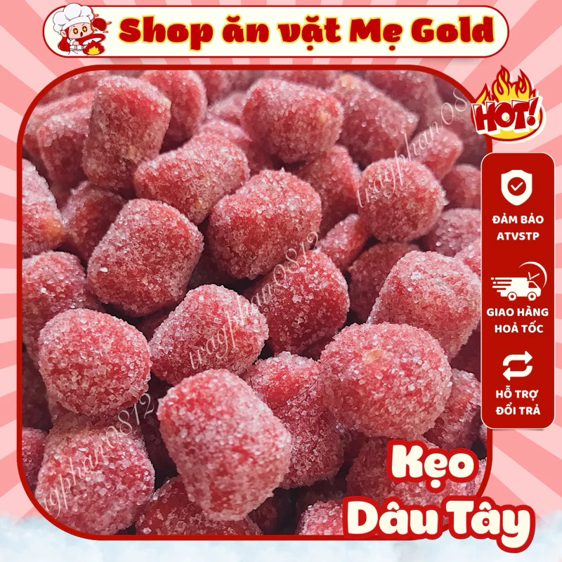 Ô mai dâu tây chua ngọt, kẹo dâu tây dẻo Đà Lạt (500g)