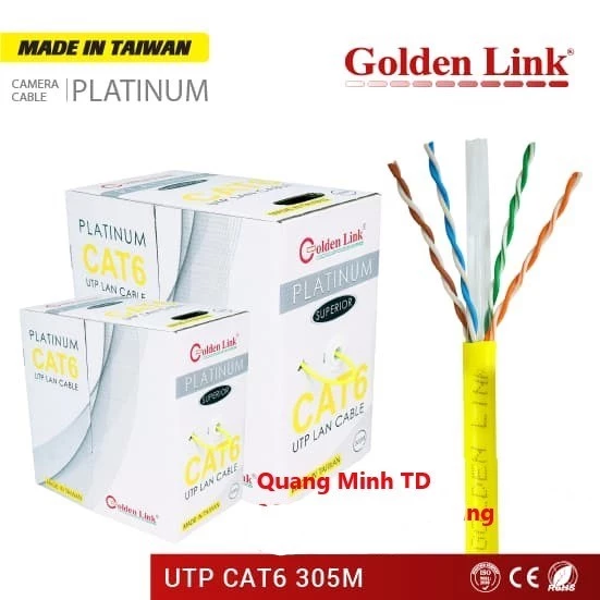 Cáp Mạng Goldenlink UTP Cat6 Bootrom Bấm Sẵn 2 Đầu 10M 15M 20M 25M 30M 40M 50M