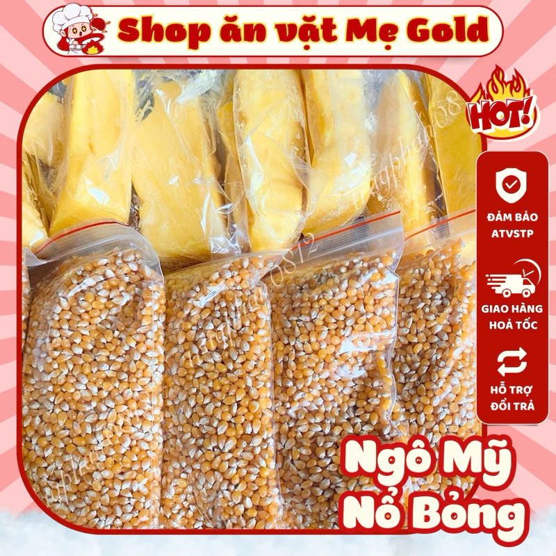Ngô Mỹ làm bắp rang bơ, bắp hạt, nguyên liệu nổ bỏng bắp