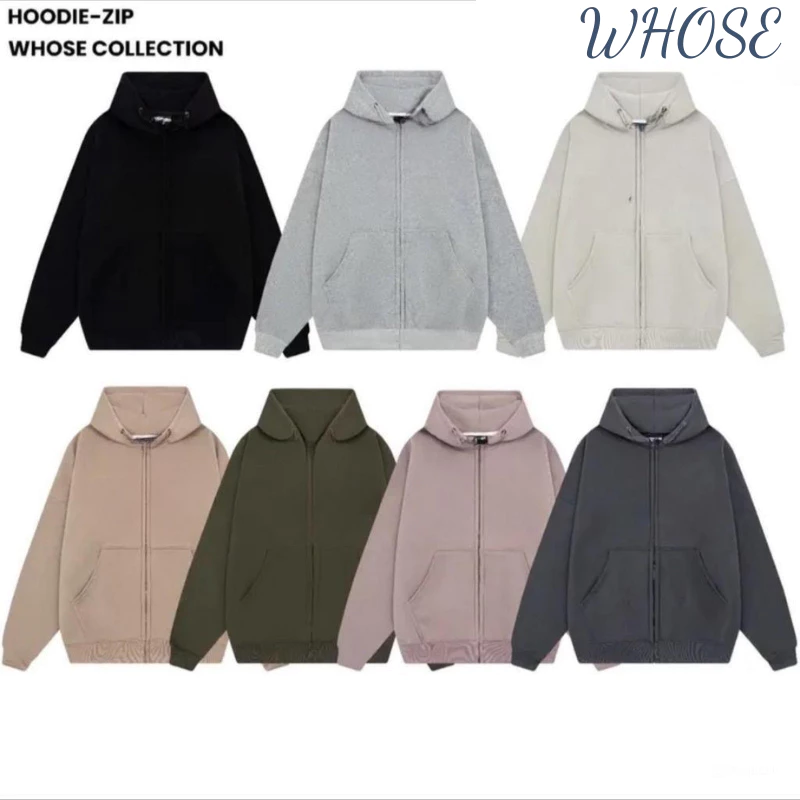 Áo Khoác Nỉ Hoodie Zip Thêu WHOSE AM Form Rộng Nam Nữ Unisex , Áo Hoodie Zip Nỉ Bông Mũ Rộng 2 Lớp Siêu Hót 2024