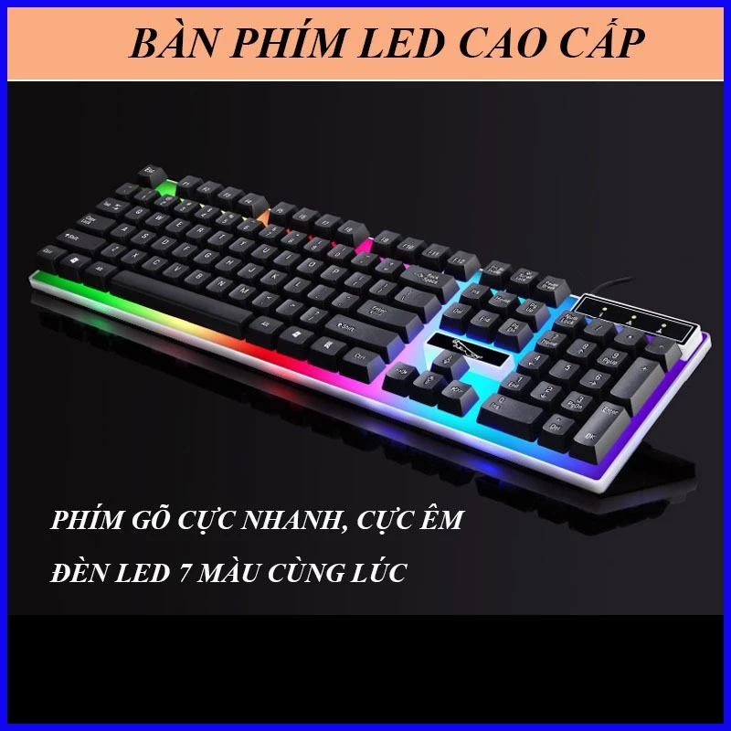 Bàn phím máy tính Có Dây Giả Cơ Đèn Led Chơi Game, Làm Việc Văn Phòng, Phím Êm.