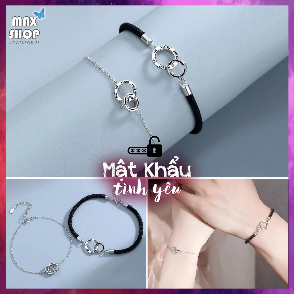 Vòng tay đôi MẬT KHẨU TÌNH YÊU kiểu mới hiện đại cho couple