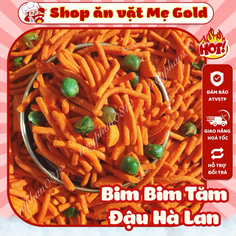 Snack tăm đậu, snack tổng hợp, bim bim que mix đậu Hà Lan, đồ ăn vặt (500g)