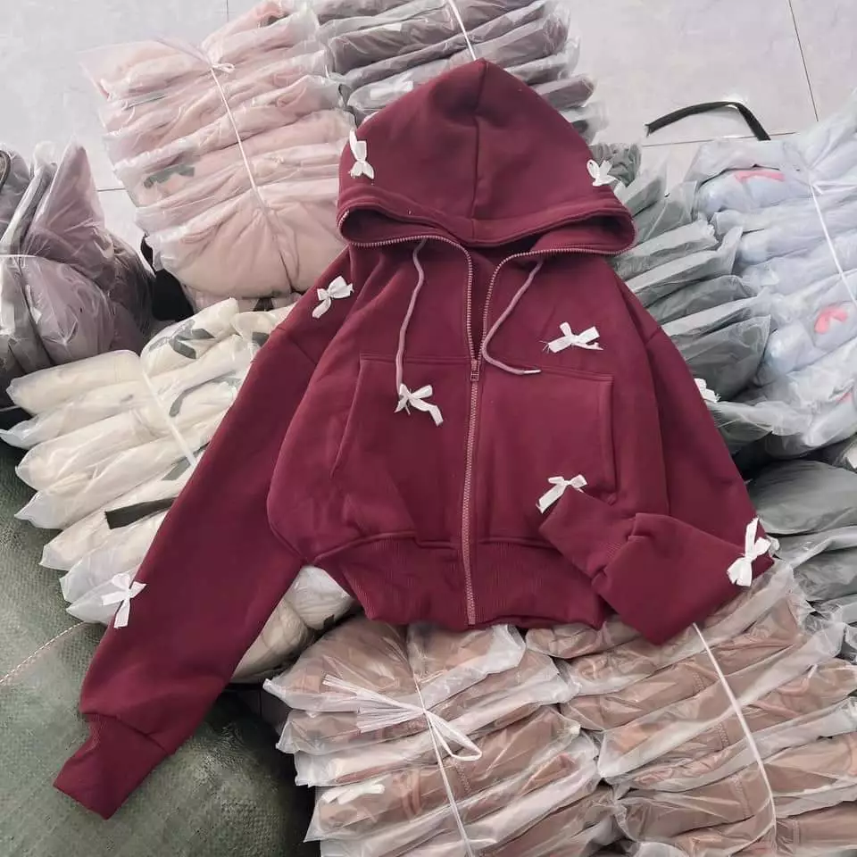 Áo khoác nỉ nữ hoodie dáng lửng cute hàn quốc ( NỈ NƠ) THUUNISEX M1119