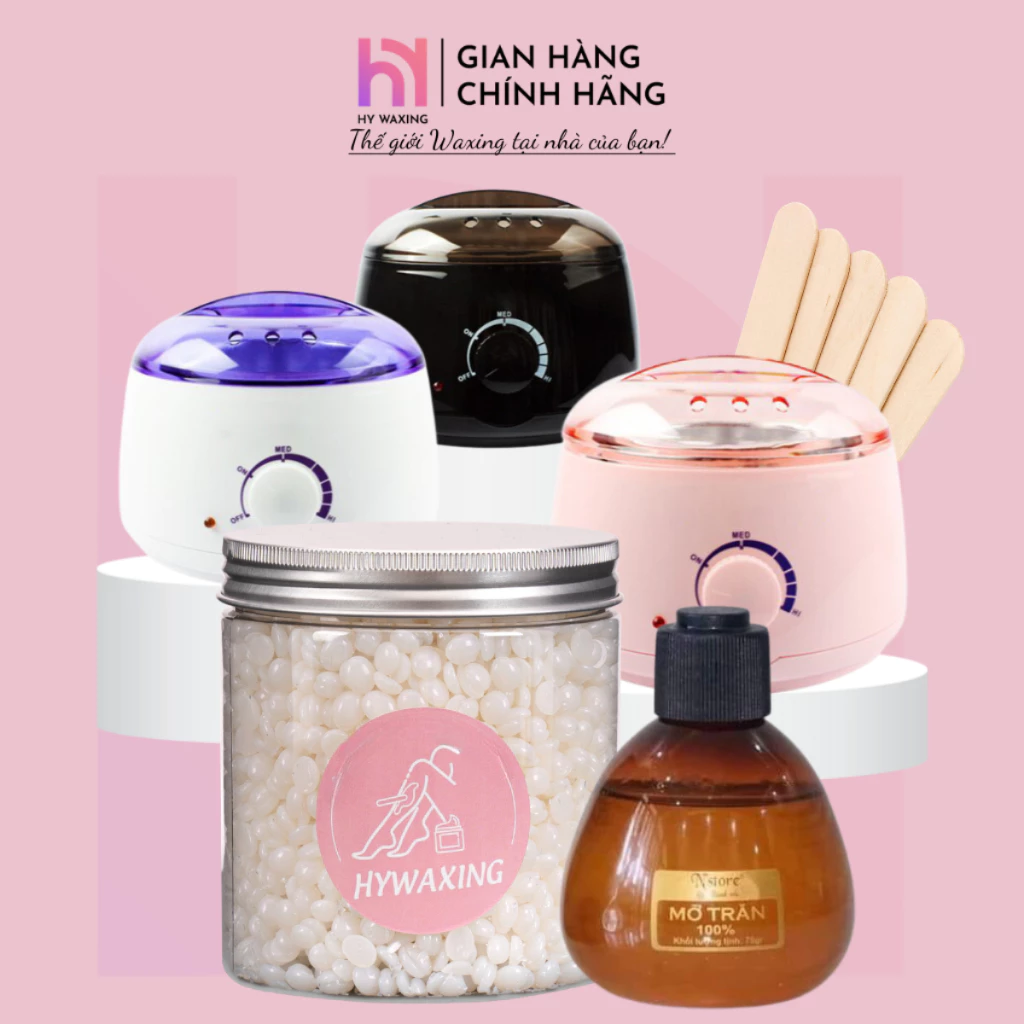 [CHE TÊN] Combo Nồi Nấu Sáp ProWax100 HY WAXING + 100gr Sáp Premium + 75gr Mỡ Trăn Tặng Kèm Que
