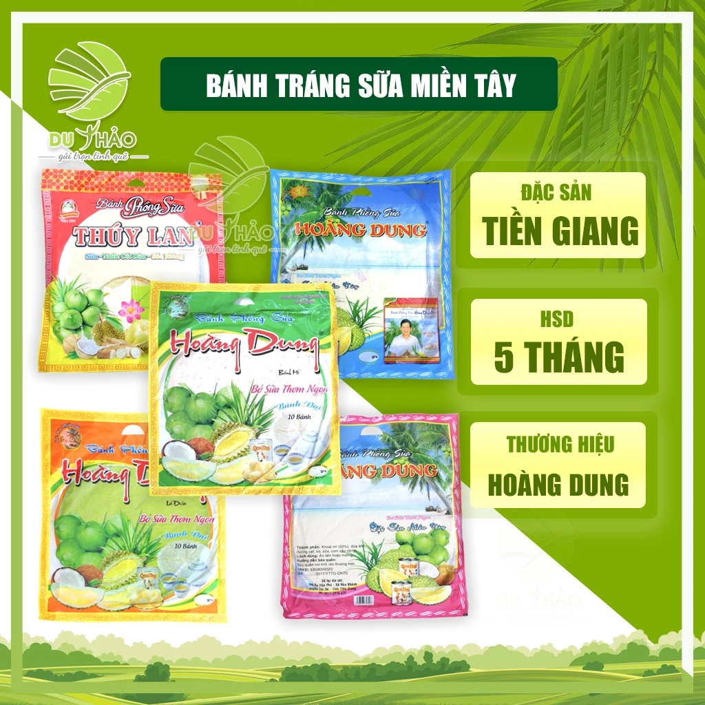 Đặc sản bánh phồng sữa khoai mì cao cấp - bánh tráng sữa miền tây nước cốt dừa thơm ngon nhiều vị [ 5 VỊ ]