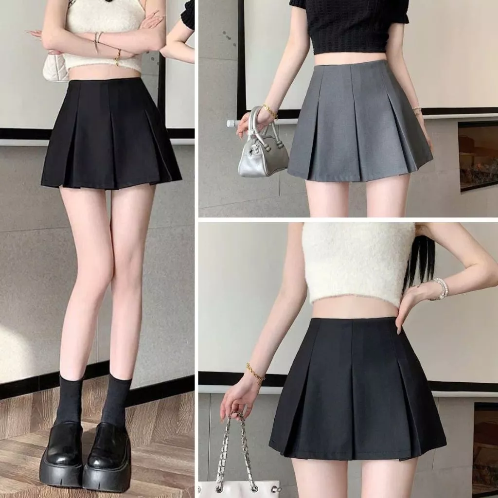 Chân váy chữ A BIGSIZE 50-95kg nữ dập ly lưng cao dáng xòe khóa kéo vải tây đứng form mềm mát - CV412