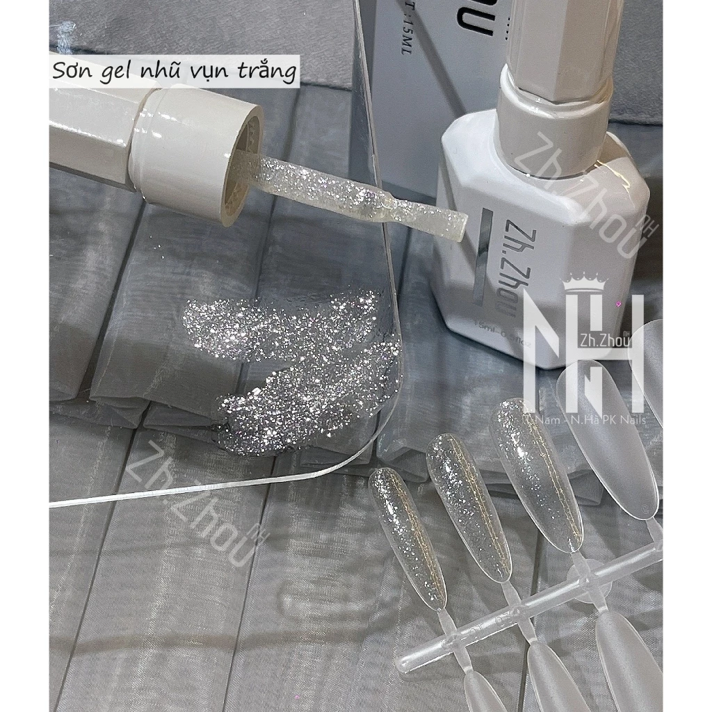 Sơn gel nhũ vụn Flash trắng siêu sáng, sơn QINGYOU, sơn nhũ vụn siêu sáng ZHOU, nhũ vụn kim cương