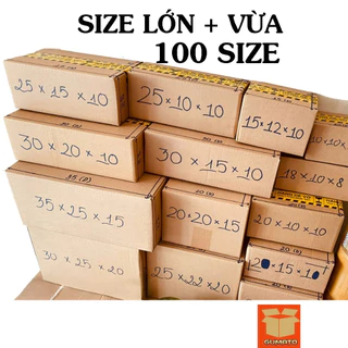Thùng hộp carton size lớn, thùng giấy đóng hàng nhiều kích thước Gumato - số lượng 1 thùng