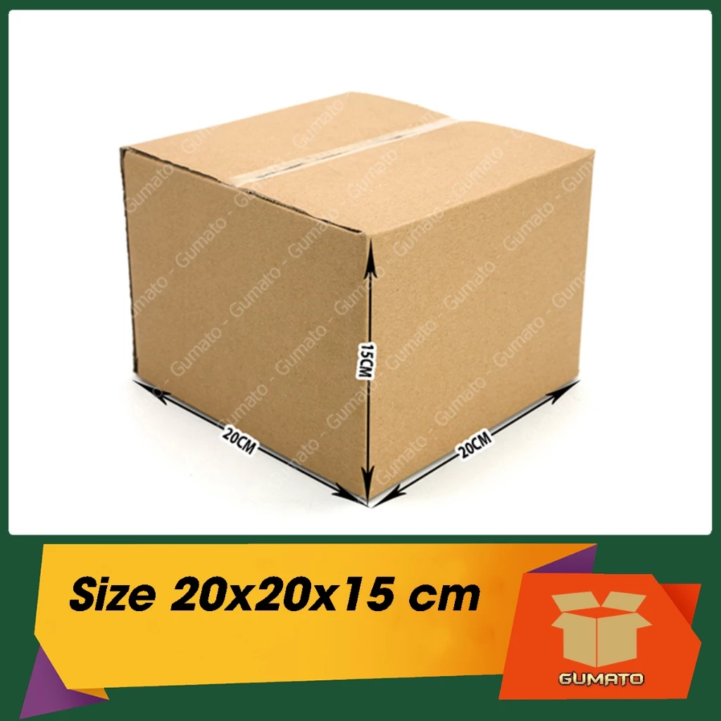 Size 20x20x15 cm, hộp giấy thùng carton gói hàng tại Gumato (Mã số P46)