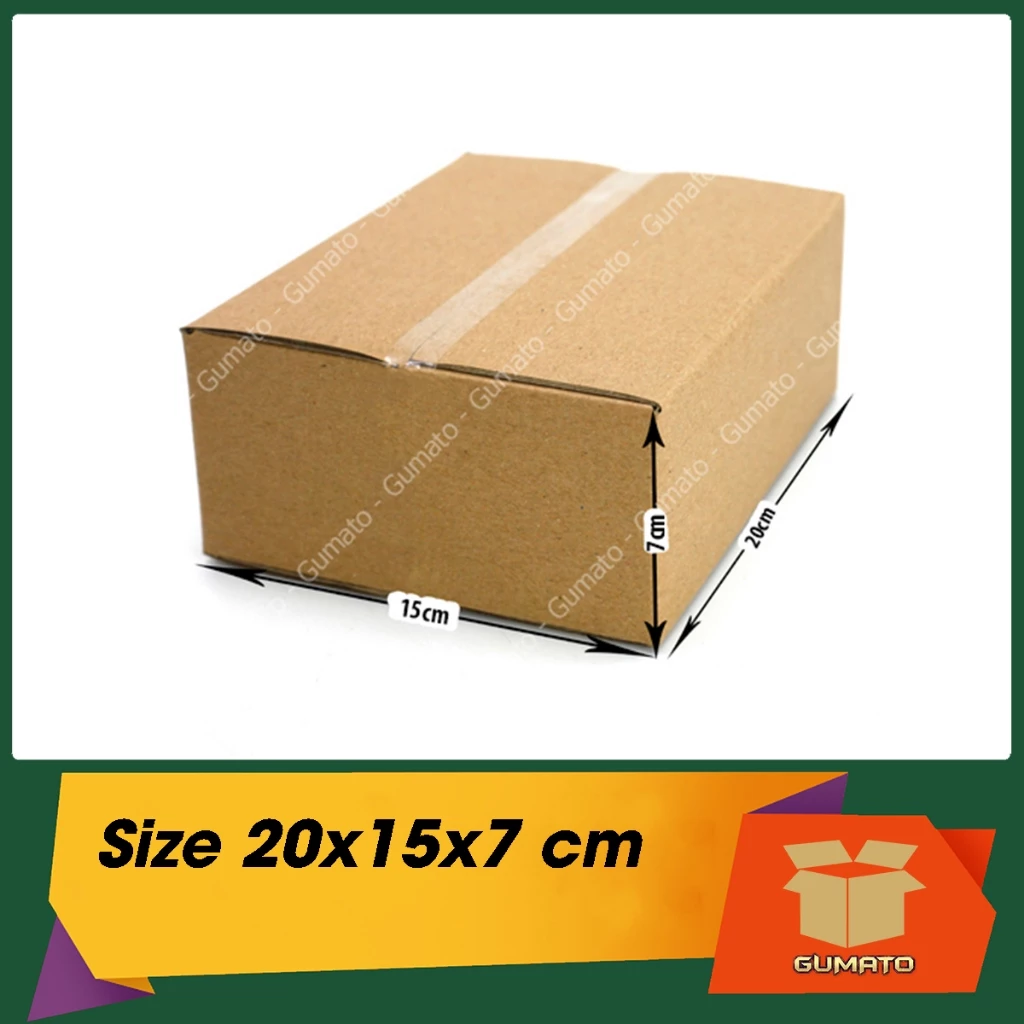 Size 20x15x7 cm, hộp giấy thùng carton gói hàng tại Gumato (Mã số P54)