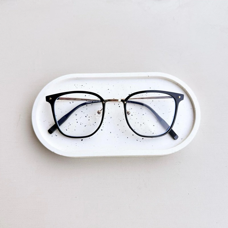Kính giả cận, Gọng kính cận nam nữ nhựa phối kim loại dáng bầu dục 85027 Jolie eyewear