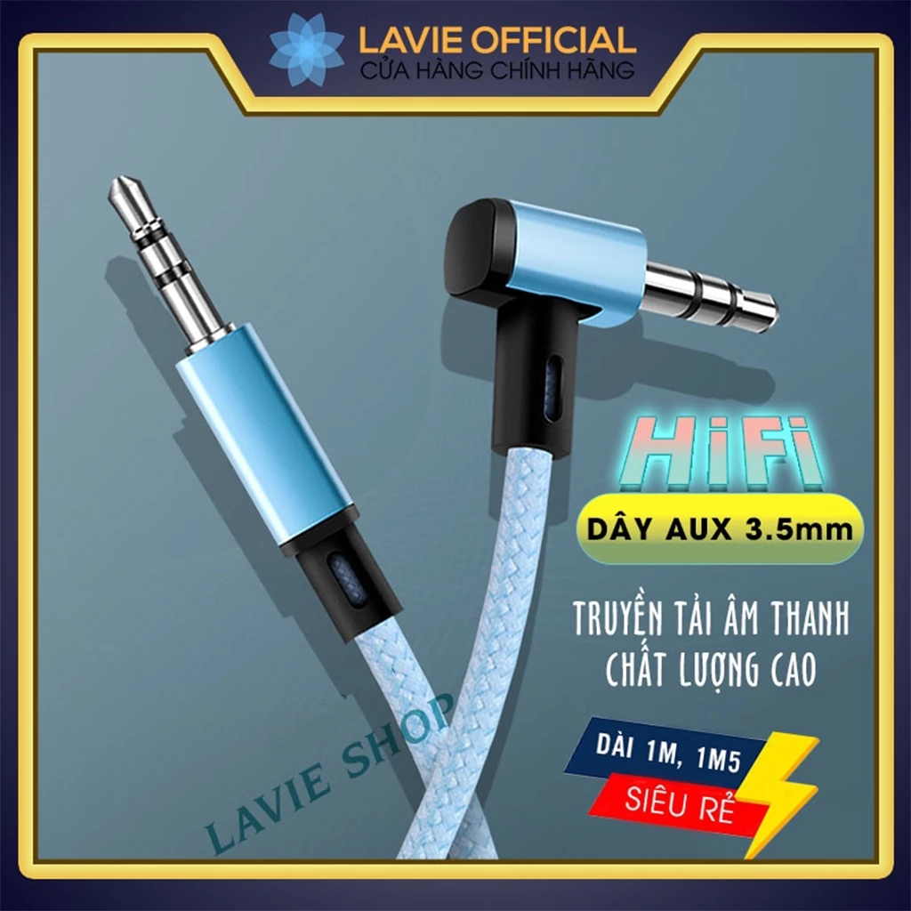 Dây Âm Thanh AUX Kết Nối Loa 2 Đầu 3.5mm, Jack Cắm AUX 3.5mm Truyền Tải Âm Thanh Hifi kết nối loa, laptop, điện thoại