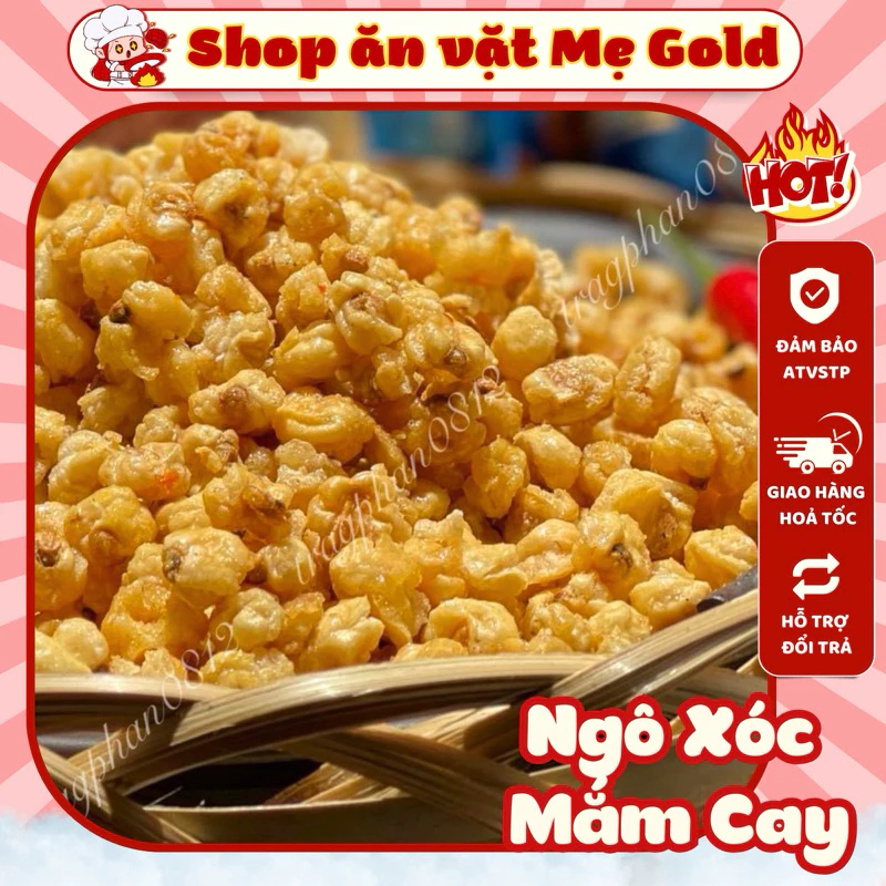 Bắp nếp sấy giòn, ngô giòn xóc mắm cay, ngô nếp cay (500g)